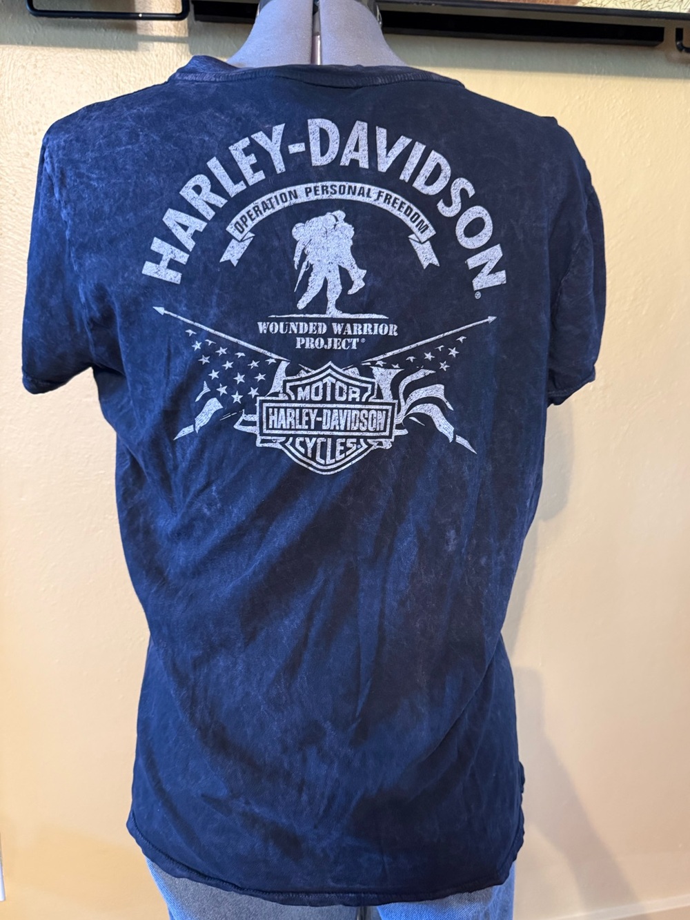 Woman’s Harley Davidson Wounded Warrior project T shirt